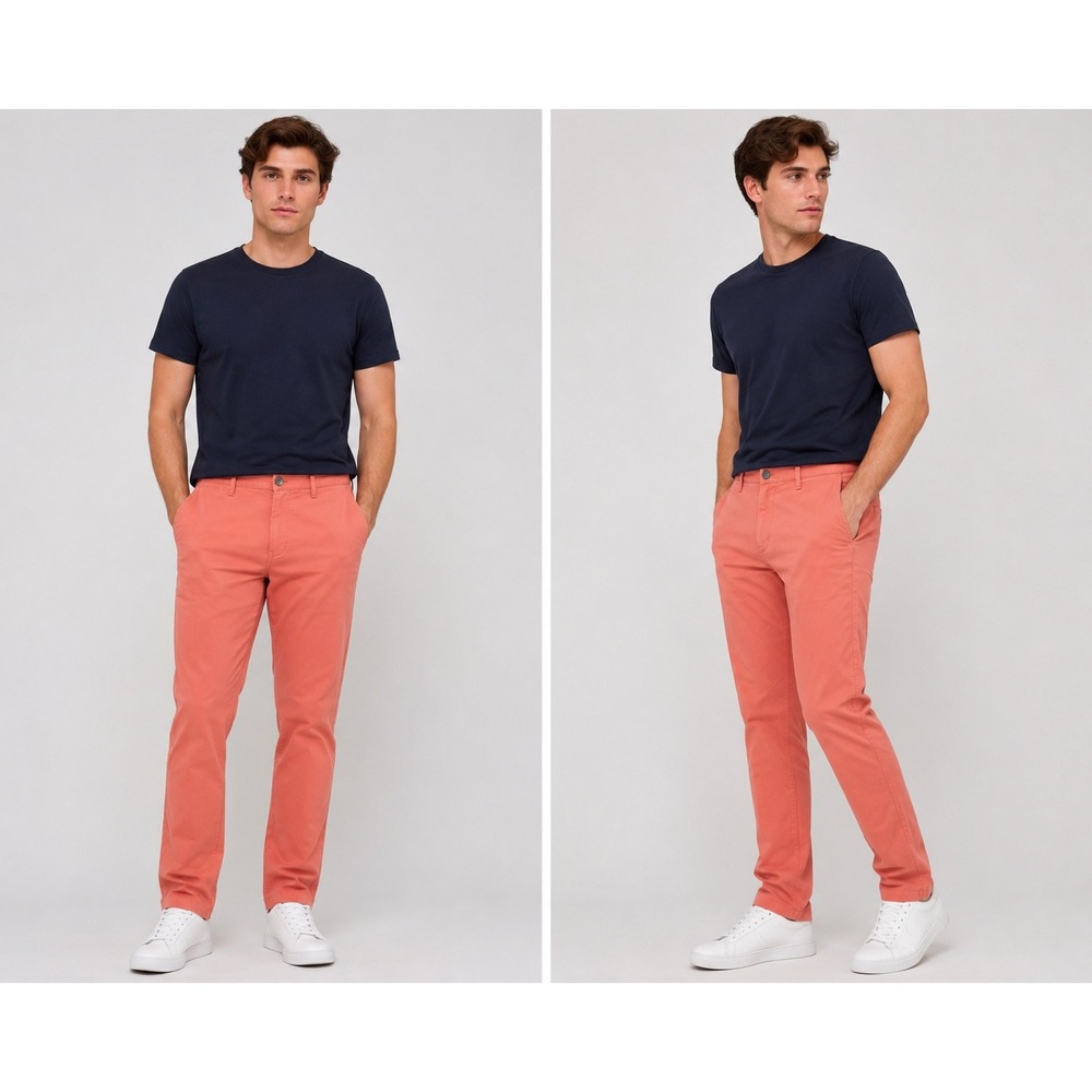 Calvin Klein‎ Mens Chino Pants 30x30 Coral Pink Cotton Straight Leg Trousers